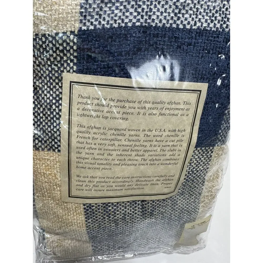 Goodwin Weavers‎ Vintage Chenille Afghan Throw W/Fringe Texture Effects 46”x67”